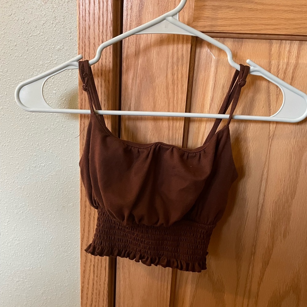 Brown Cropped Tank Top